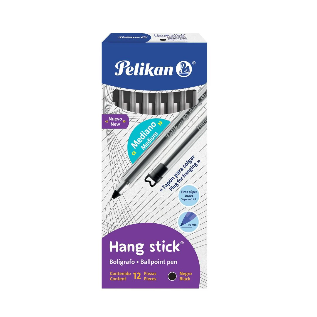 BOLIGRAFO HANG STICK 12/1 NEGRO 1.0MM