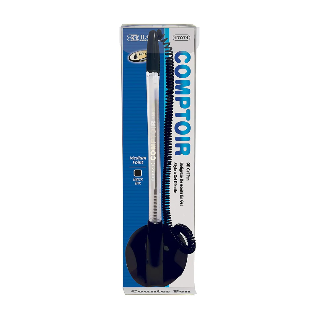 BOLIGRAFOS C/CADENITA Y BASE GEL NEGRO  BL.