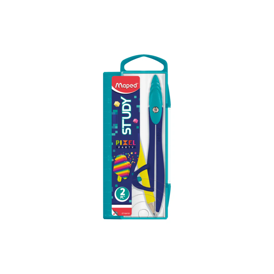 COMPAS C/ABRAZADERA PIXEL PARTY CAJA BLISTER