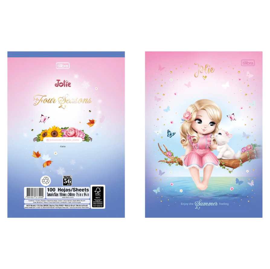 CUADERNO COSIDO 200 PAG. JOLIE