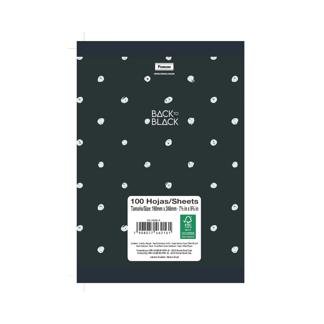 CUADERNO COSIDO 200 PAG. APS BACK TO BLACK - Image 5