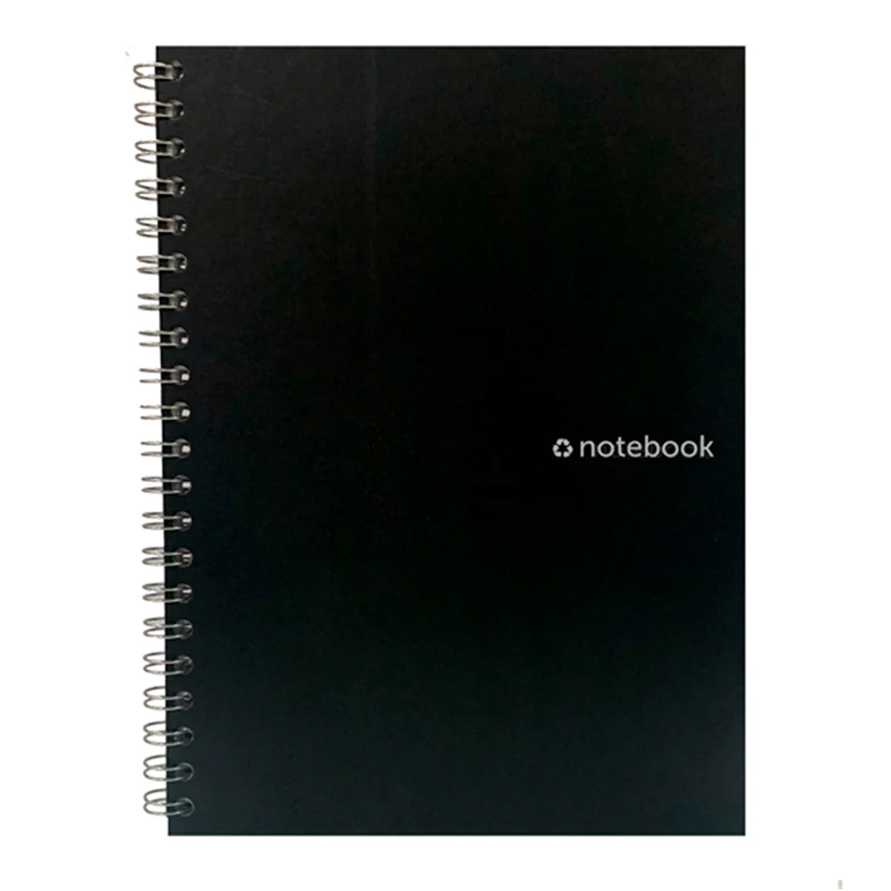 CUADERNO TAPA DURA GRANDE NEGRO PLATEADO