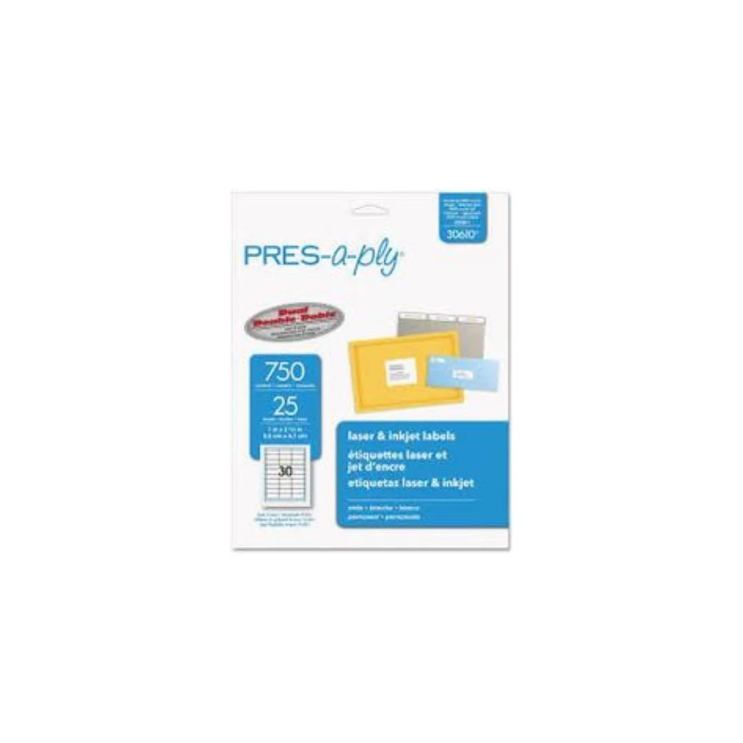ETIQUETAS P/PRINTER 1 X 2-5/8 750L (Press-A-Ply)