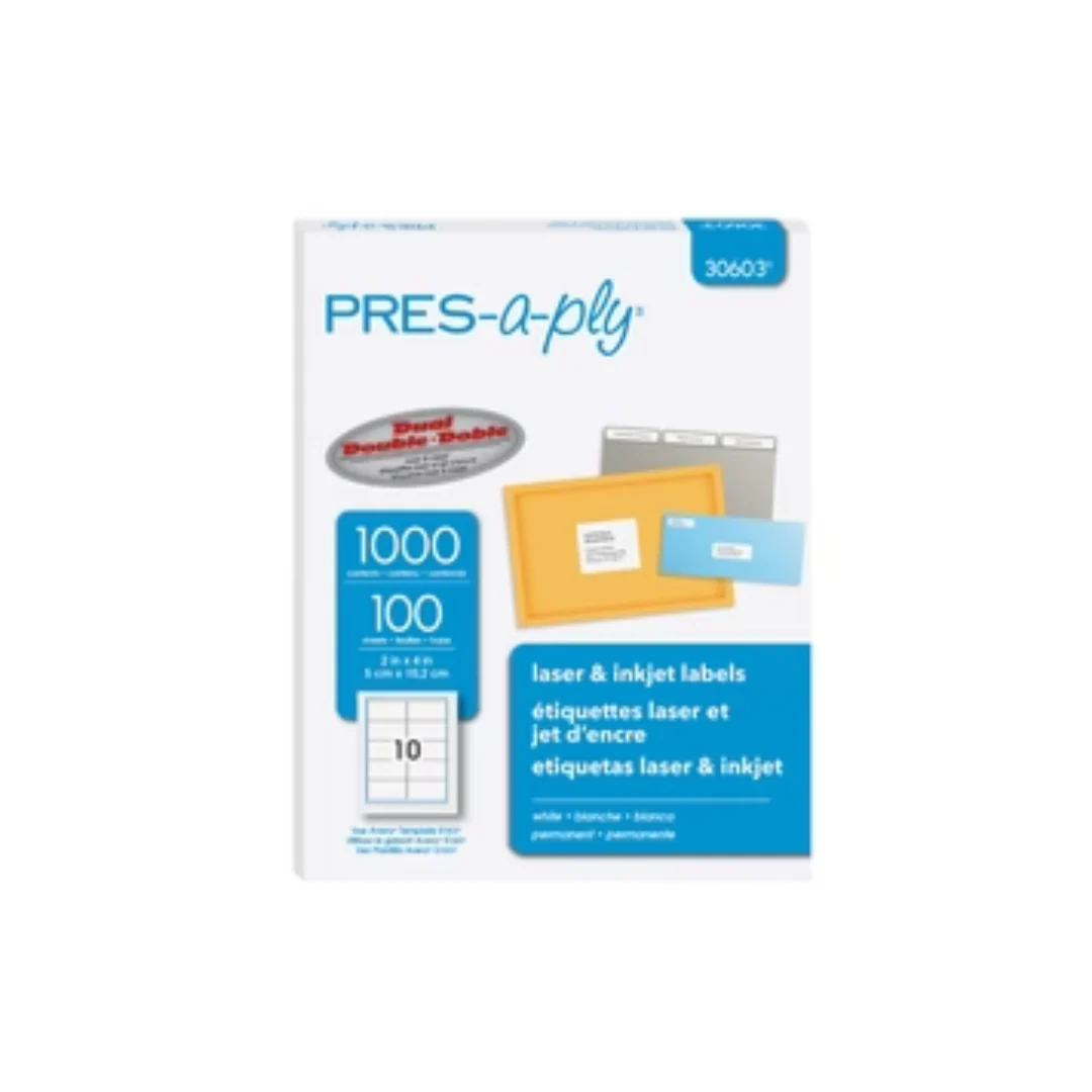ETIQUETAS P/PRINTER LASER (8.5 X 11) 100/1 (Press-A-Ply)