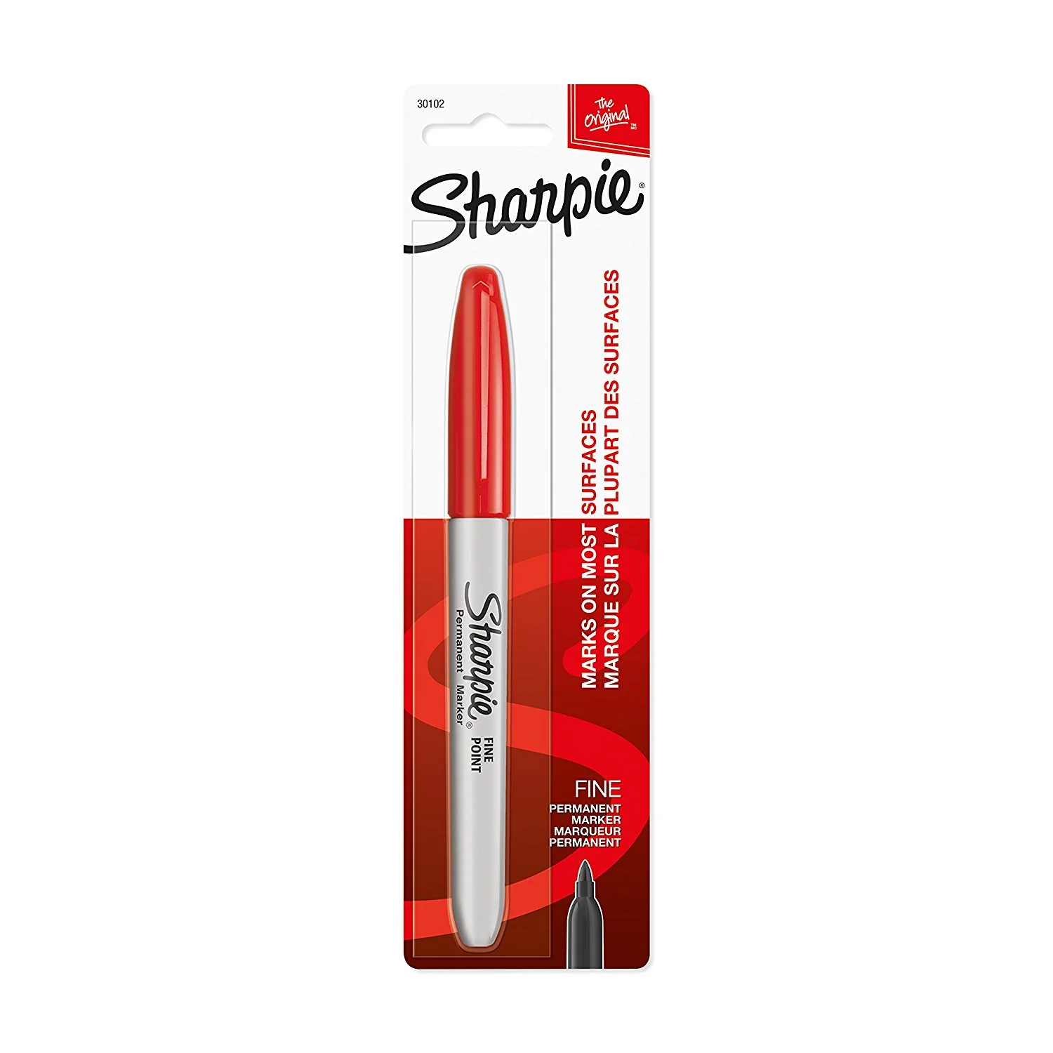 FELPAS PERMANENTE SHARPIE FINA BL. ROJA (Blister)
