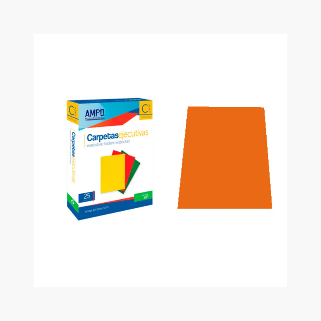 FOLDERS SATINADO - LAMINADO (8.5 X 11) NARANJA