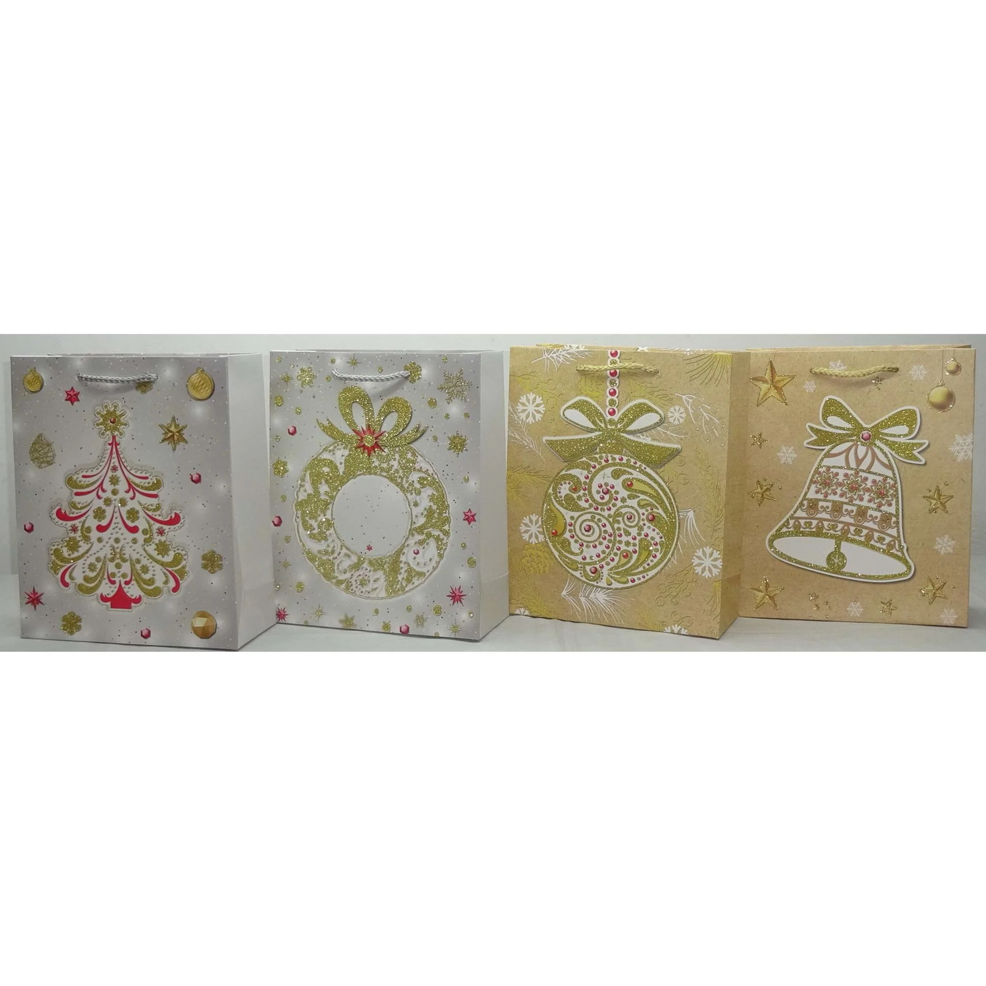FUNDAS P/REGALO XMAS GLITTER (23.5X19.5X8) NAVIDEÑAS