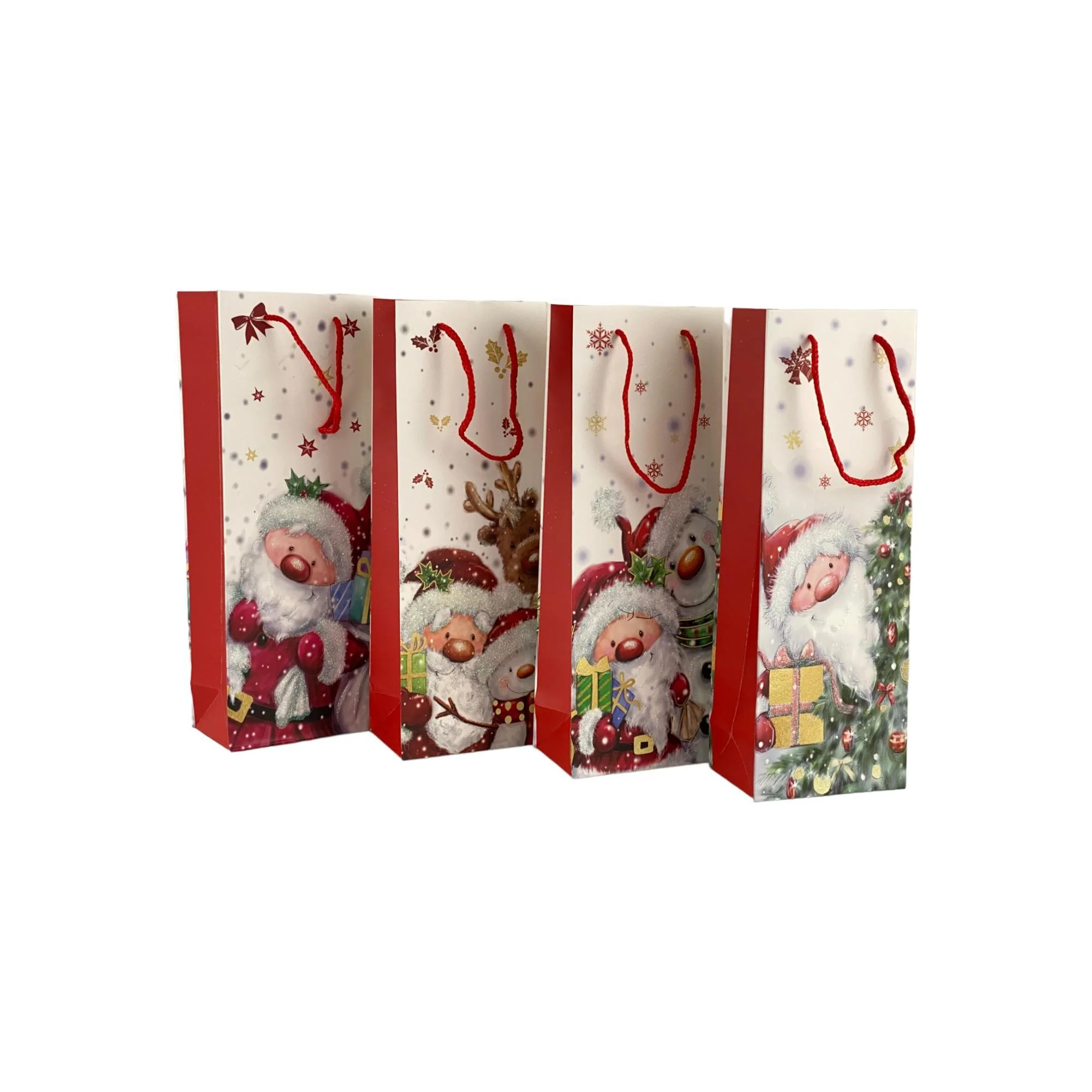 FUNDAS P/REGALO XMAS GLITTER-HEMP R(36X12X8) NAVIDEÑAS