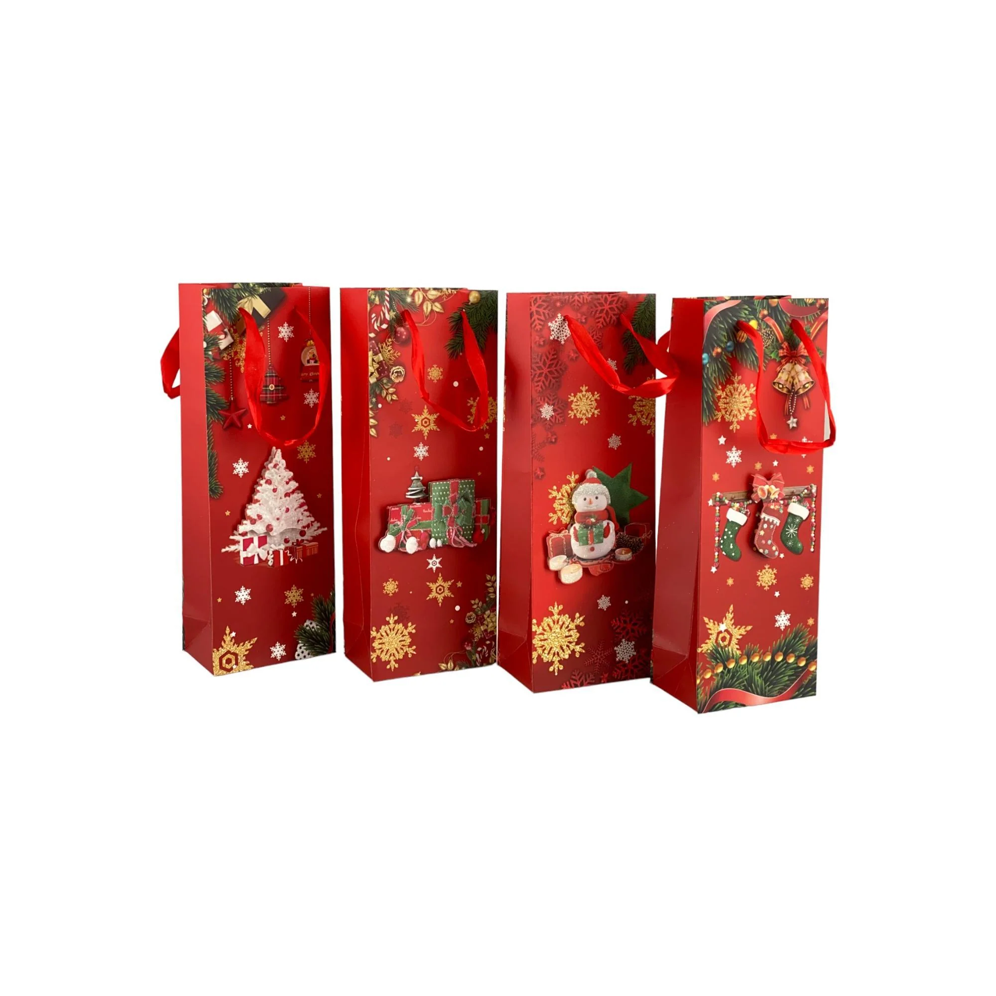 FUNDAS P/REGALO XMAS GOLD STAMP-HEM (36X12X8) NAVIDEÑAS