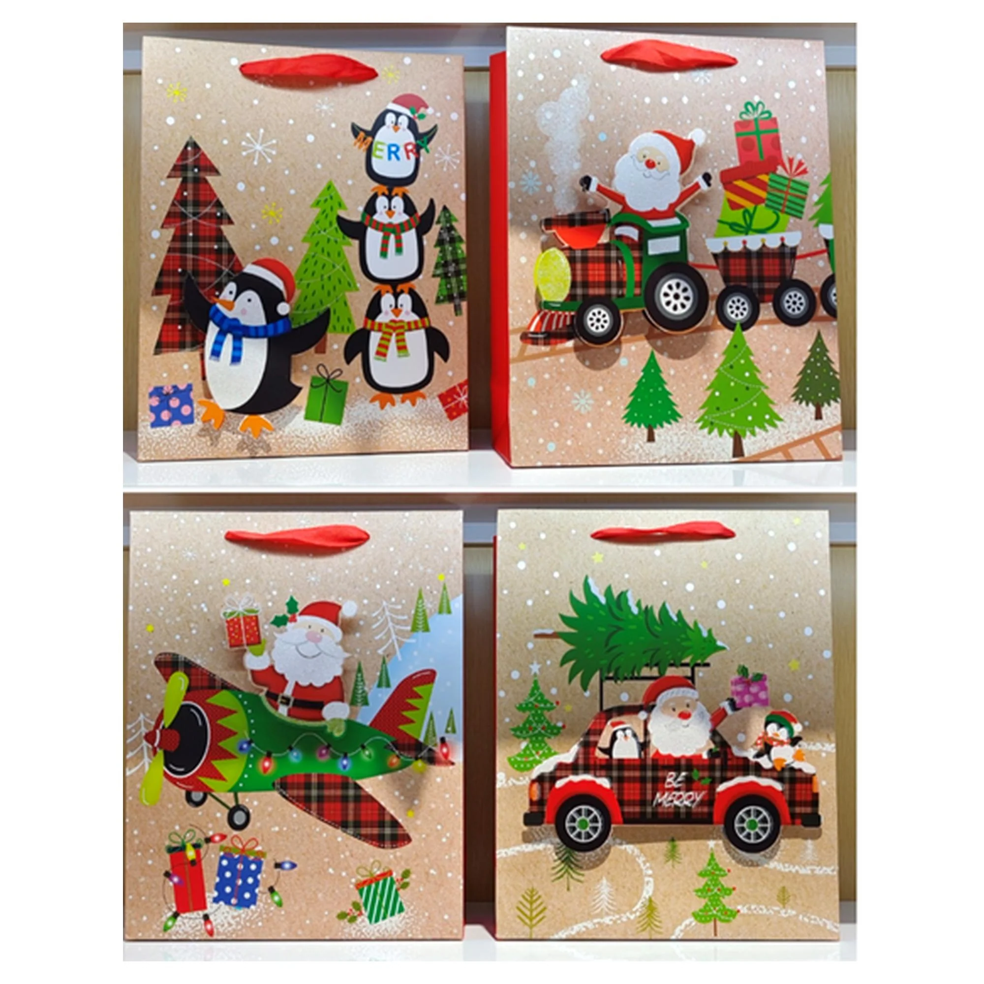 FUNDAS P/REGALO XMAS PLANE (17.5X23X8) NAVIDEÑA