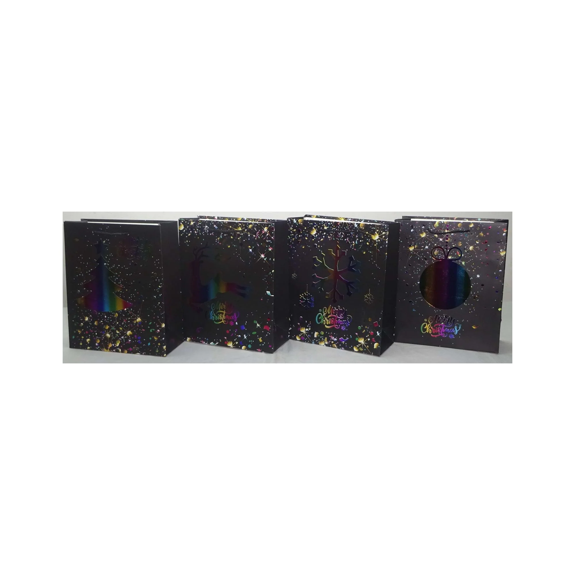 FUNDAS P/REGALO XMAS SILVER STAMP-HEM (23.5X19.5X8) NAVIDEÑAS