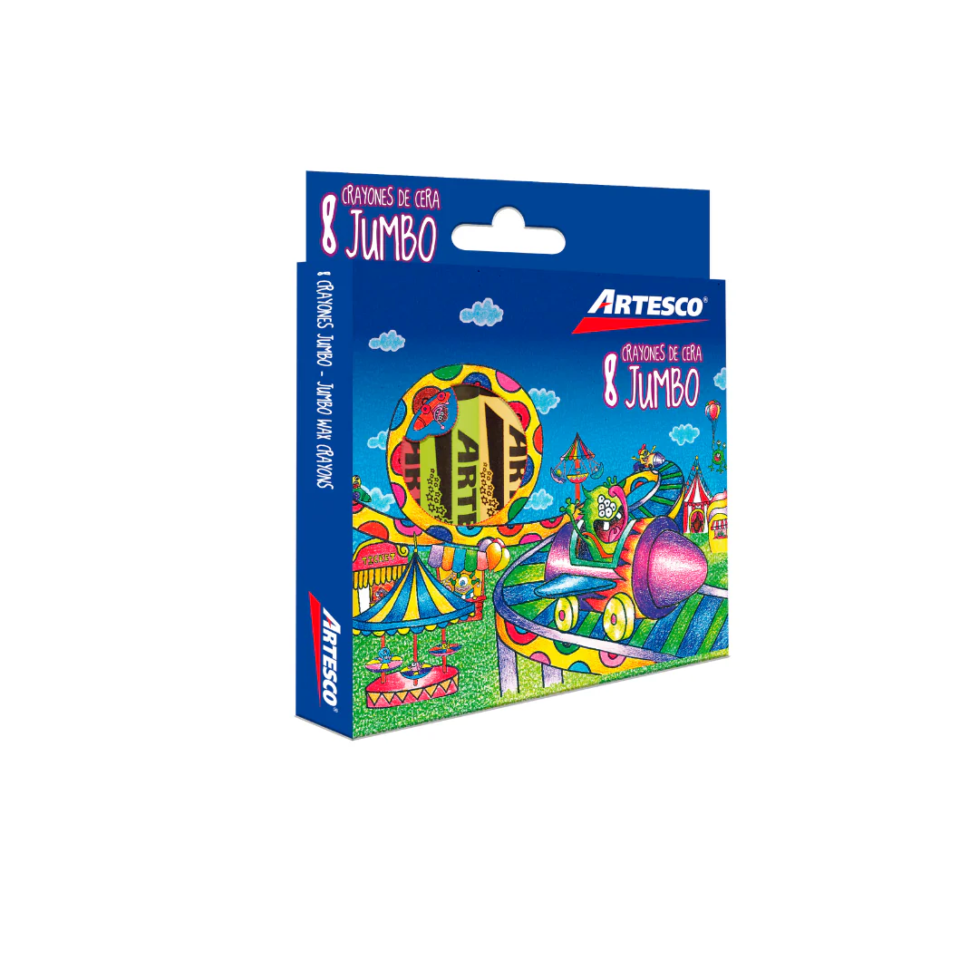 JUEGO CREYONES DE CERA JUMBO  8/1 (Artesco)