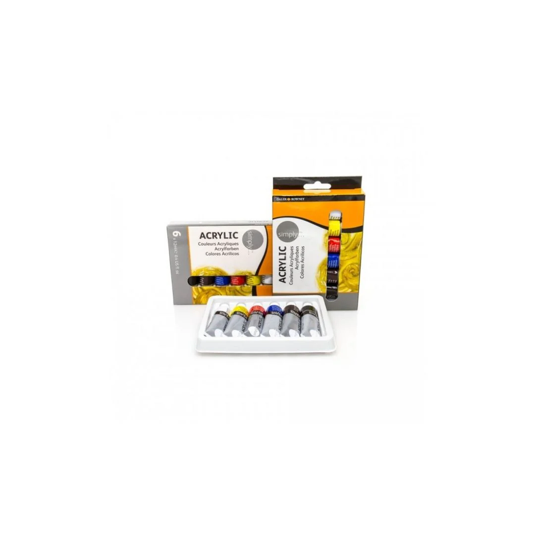 JUEGO DE ACRILICA SIMPLY 12 ML  6/1 BLISTER