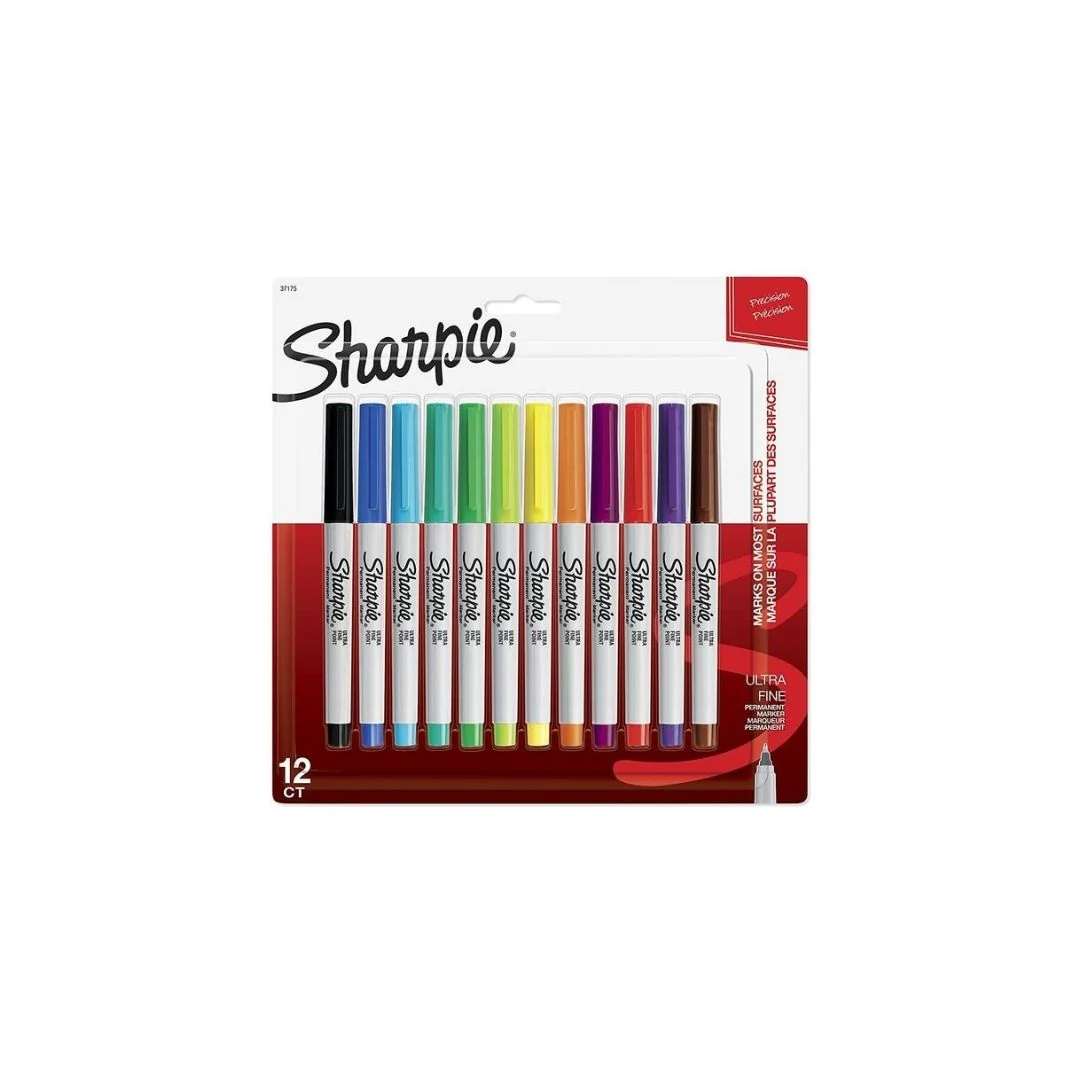 JUEGO DE FELPAS PERMANENTE SHARPIE ULTRA F. 12/1 BL