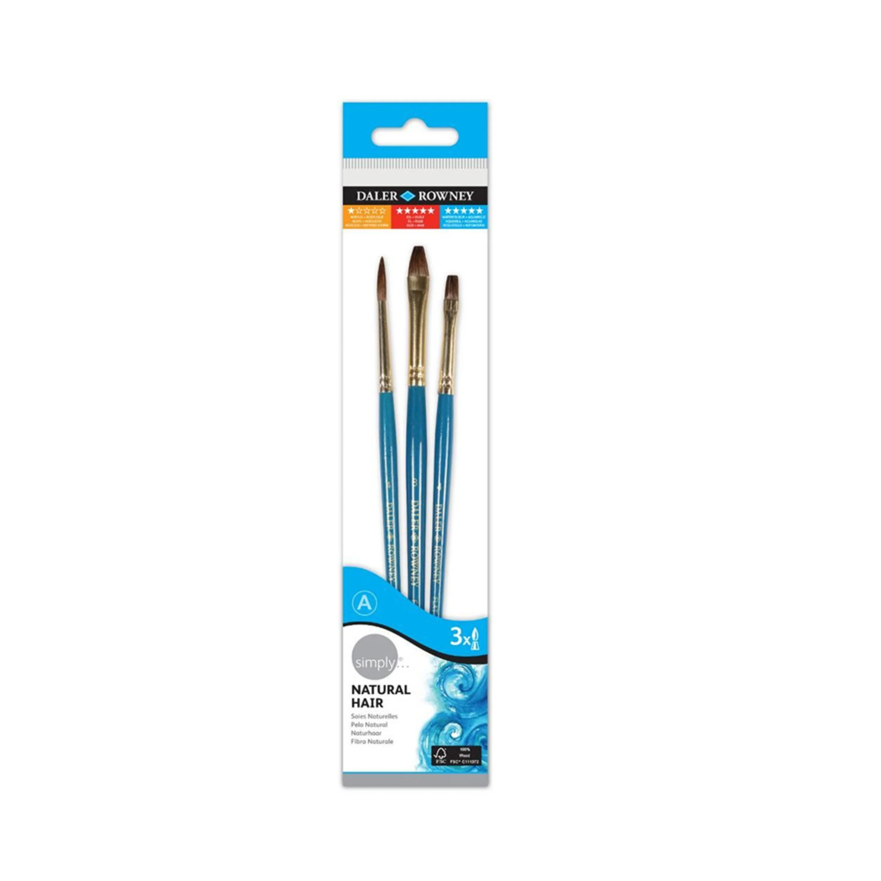JUEGO DE PINCELES CABELLO DE CAMELLO 3/1 BLISTER
