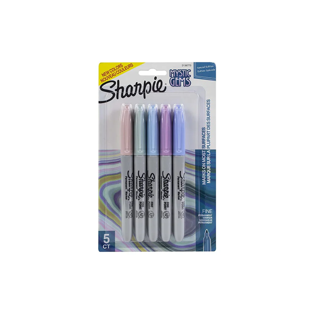 JUEGO FELPAS PERMANENTE SHARPIE FINA MYSTIC GEMS 5/1 BL