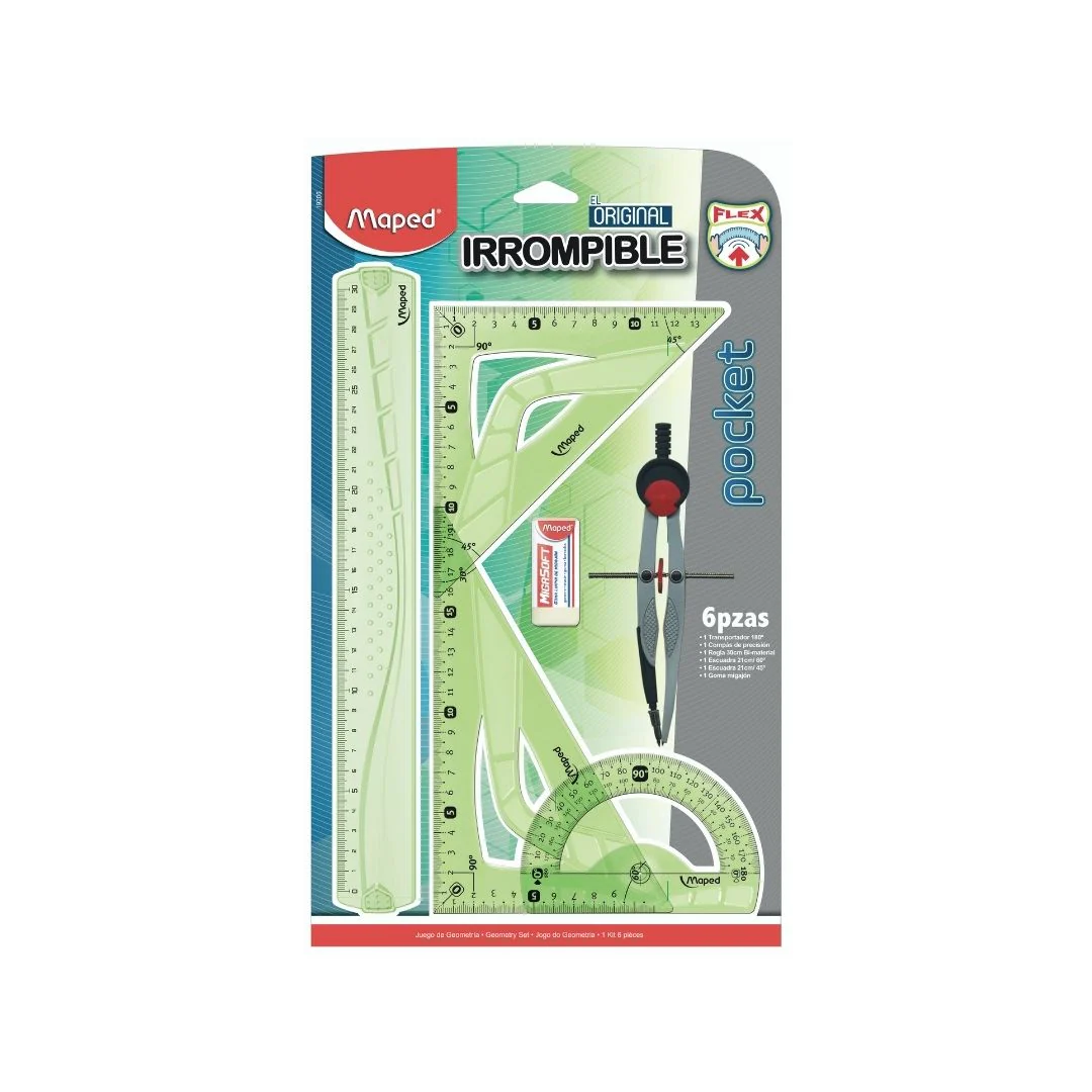JUEGO GEOMETRICO 12"/30cm EL ORIGINAL (Irrompible) BL