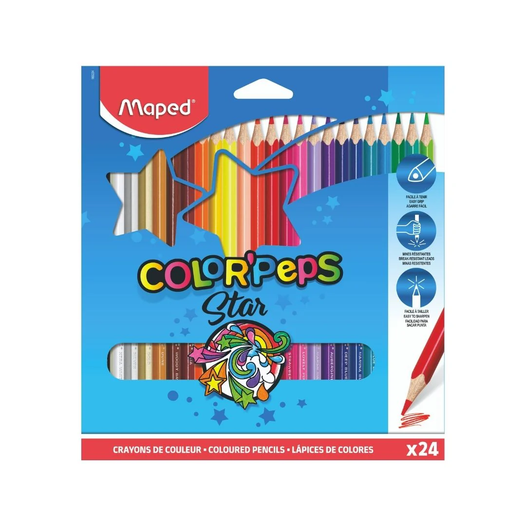 JUEGO LAPICES COLORES COLOR PEPS STAR 24/1 LARGO
