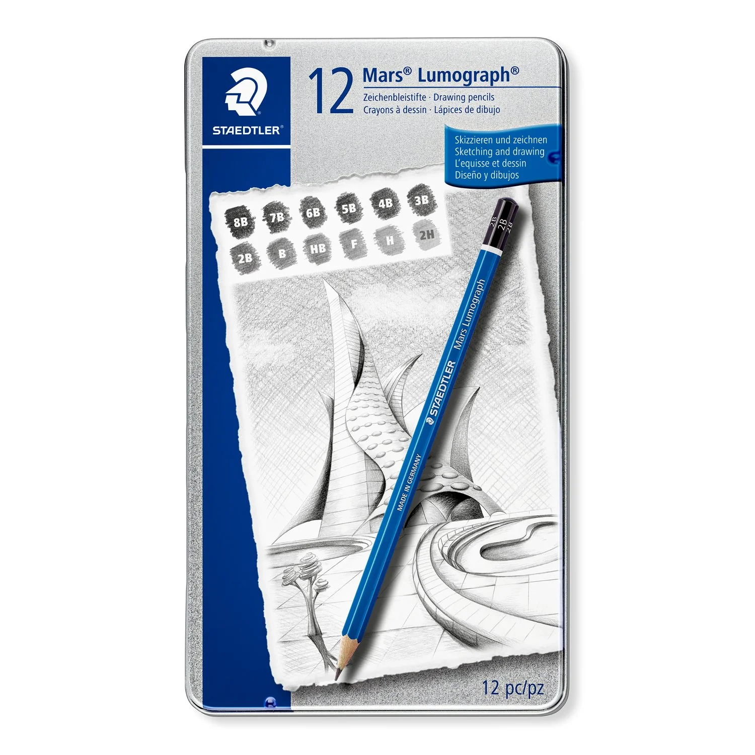 JUEGO LAPICES GRAFITO 12/1 (6b,5b,4b,3b,2b,B,F,H...)