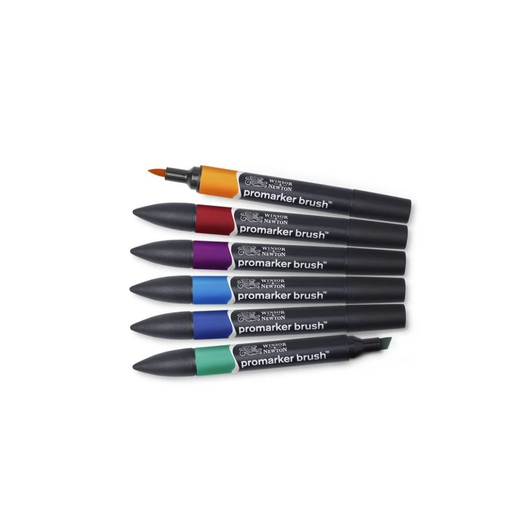 JUEGO MARCADORES PROMARKER BRUSH 6/1 TONOS INTENSOS BL