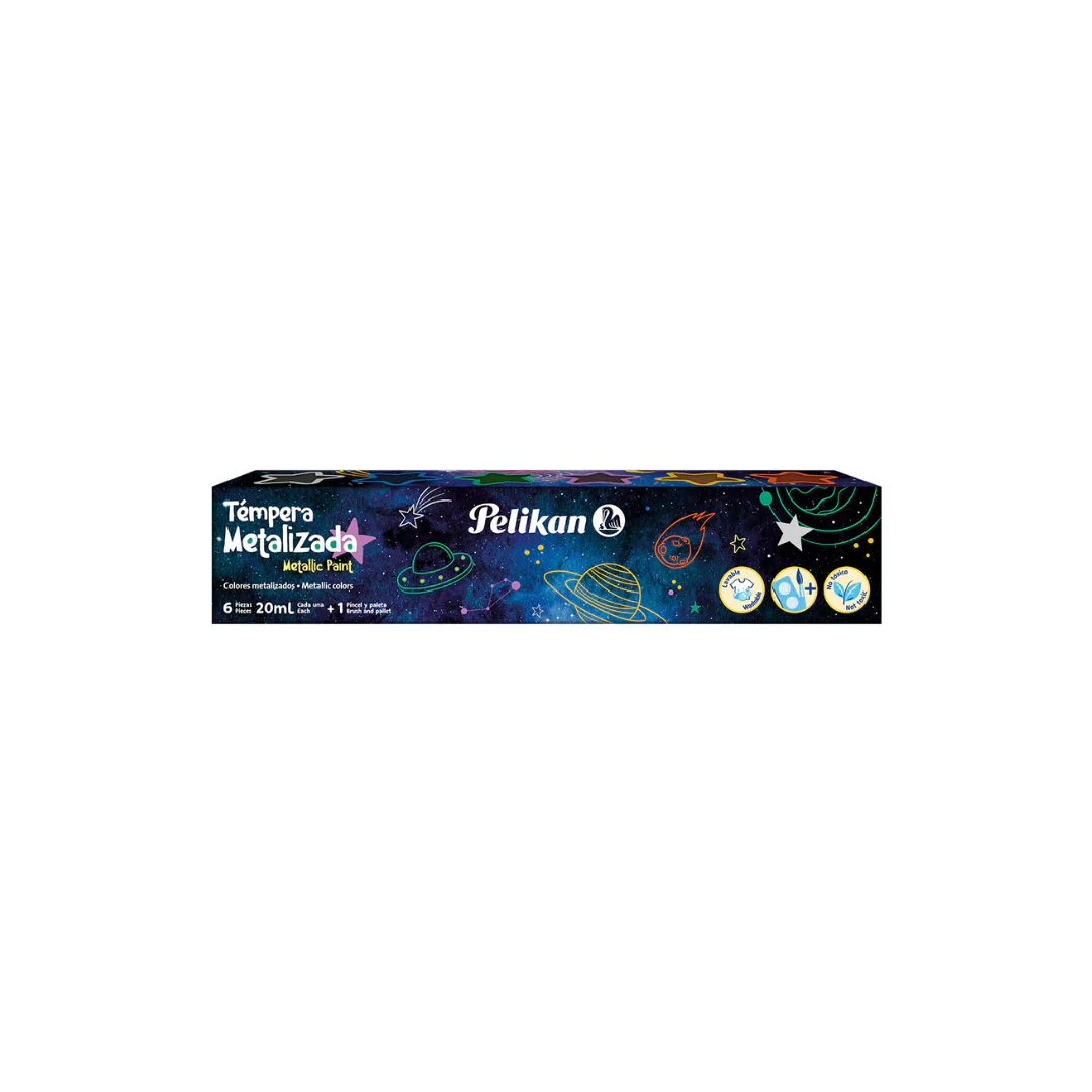 JUEGO TEMPERA METALICAS 6/1 + PINCEL 20ML BL - Image 2
