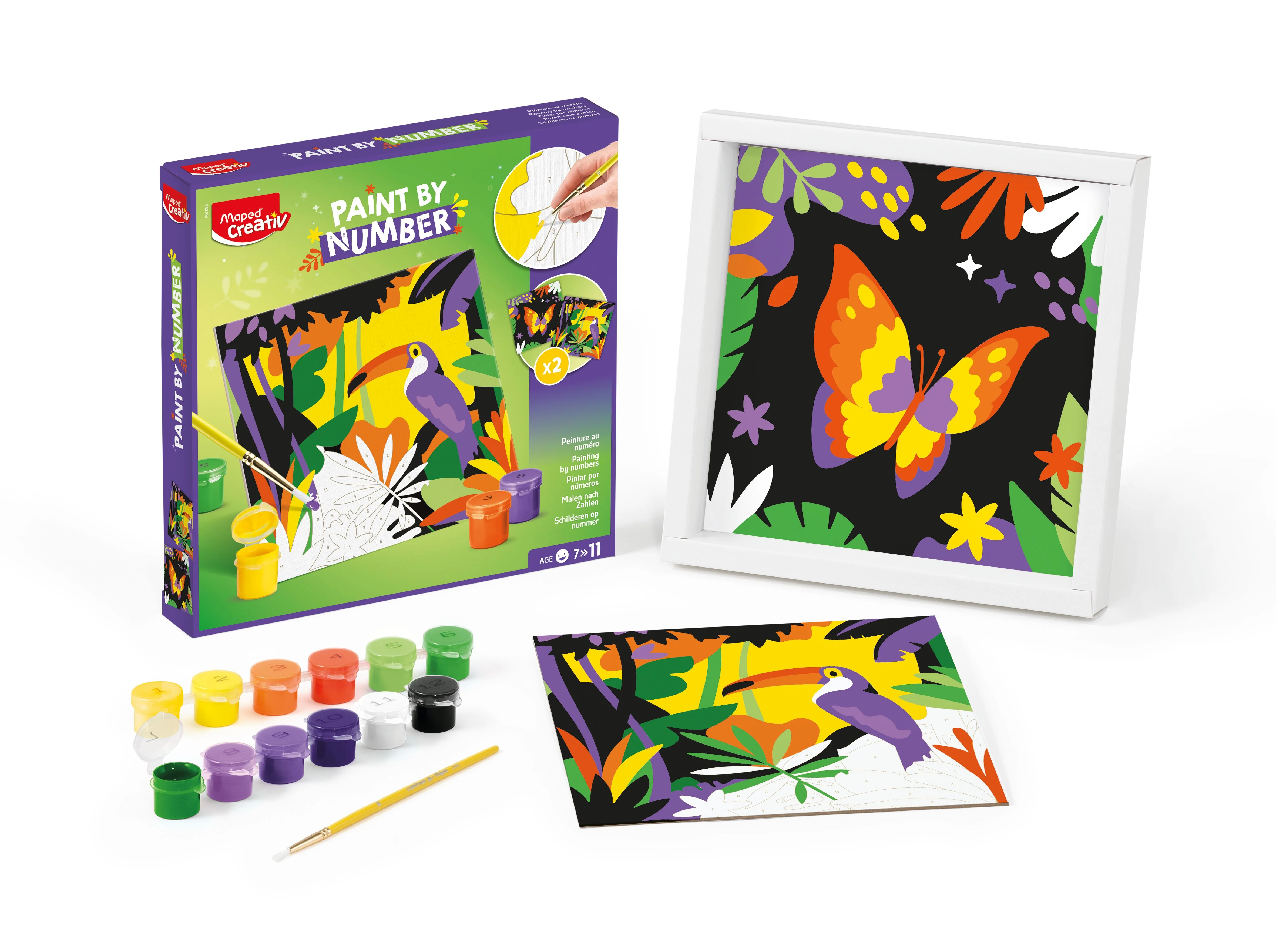 JUEGOS CREATIVOS, PAINT E Y NUMBER JUNGLE PAROT/BUTTLERFLY - Image 3