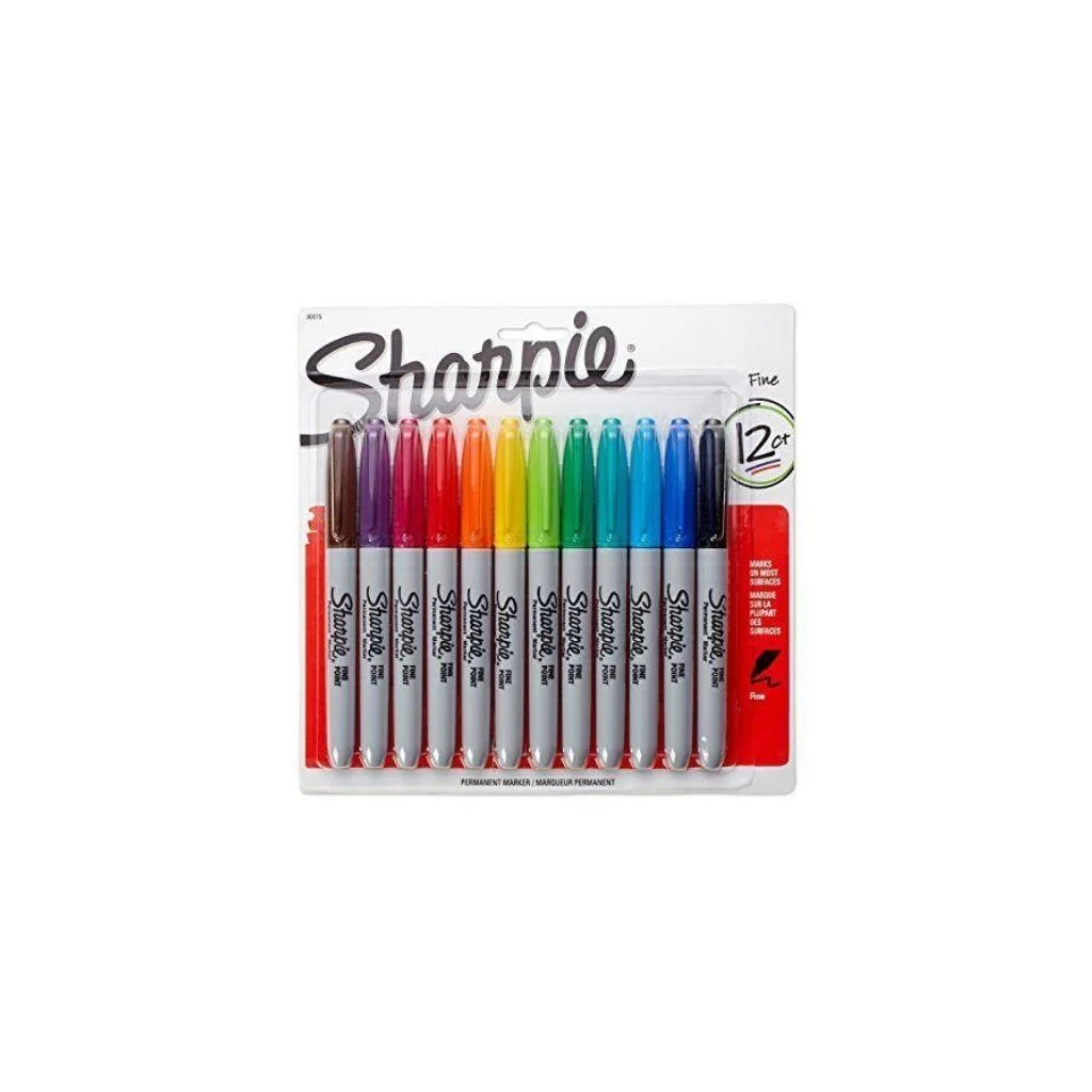 JUEGO MARCADORES PERMANENTE SHARPIE FINA 12/1 BL