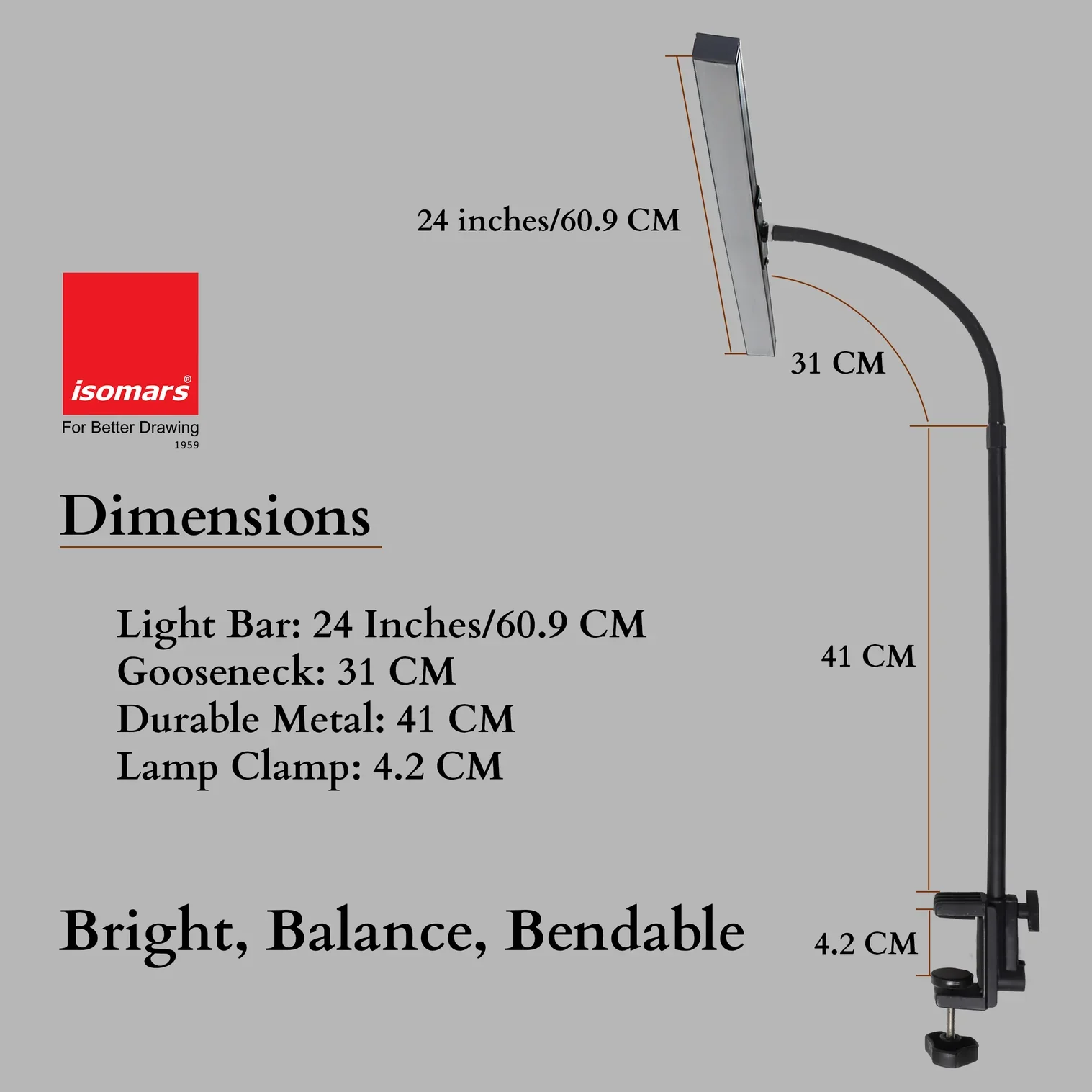 LAMPARA LED 24" P/MESA DE DIBUJO 5 VOLTIOS USB - Image 3