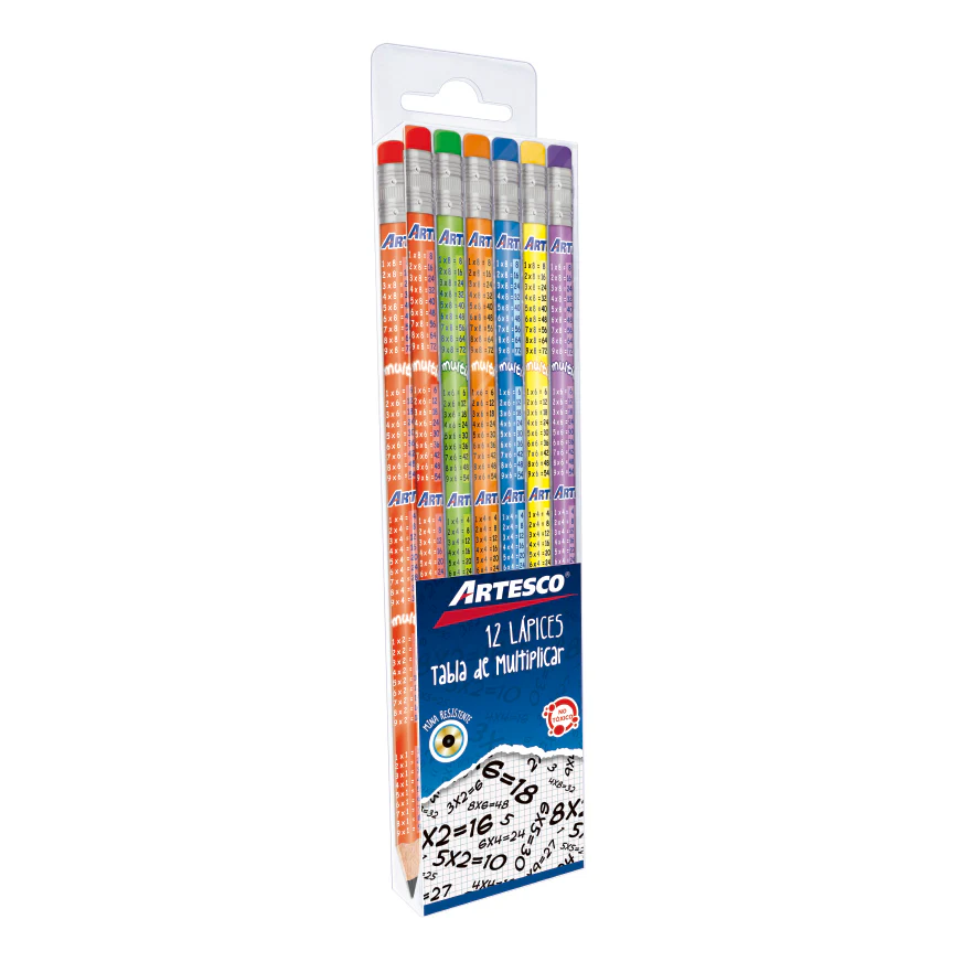 LAPICES 2B C/TABLA DE MULTIPLICAR 12/1