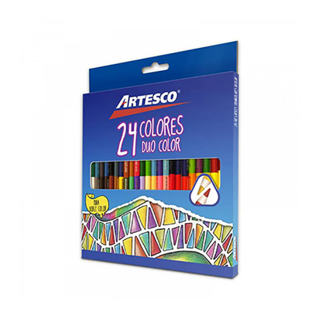 JUEGO LAPICES COLORES TRIANGULAR  DUO 4mm 24/48