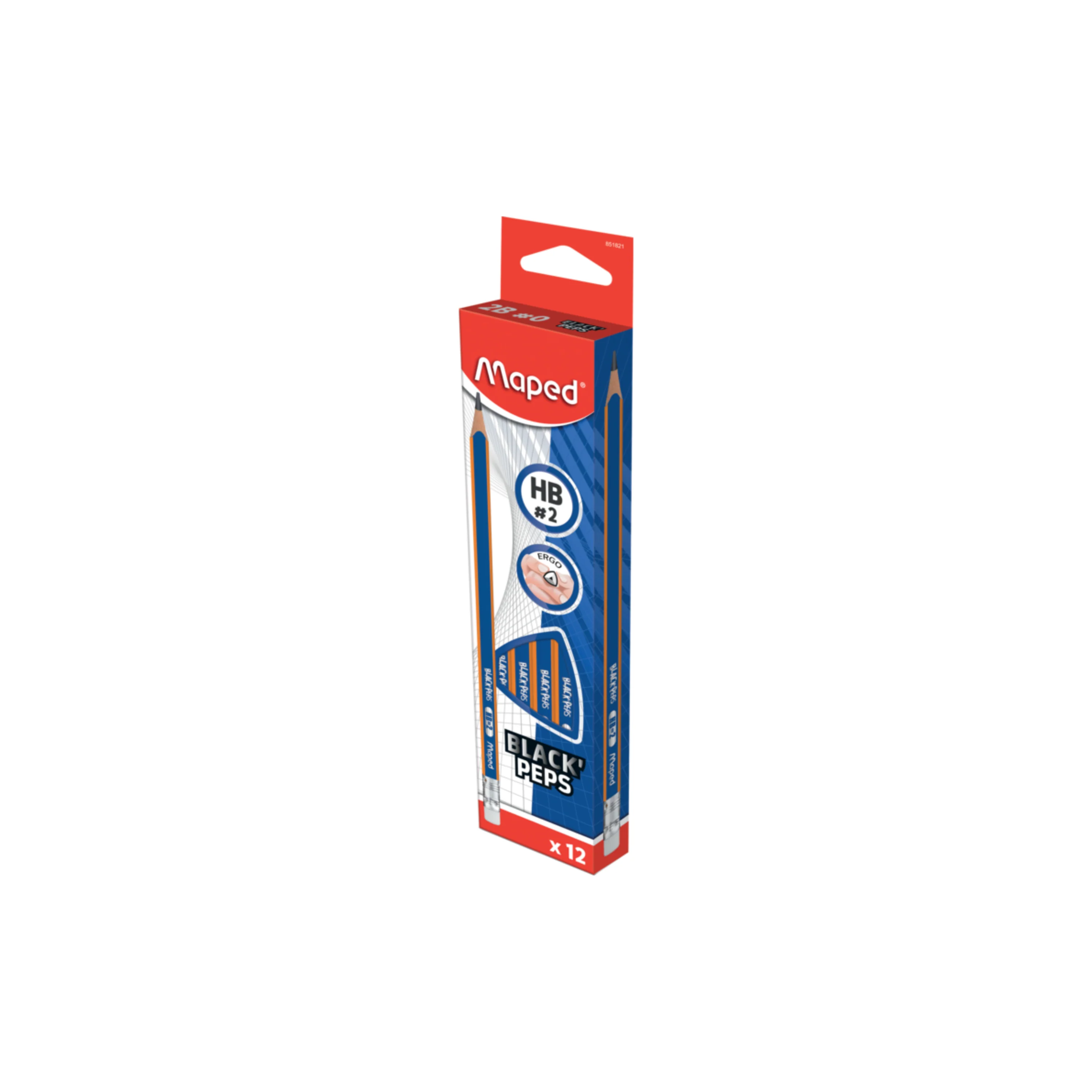 LAPICES DE ESCRIBIR No.2HB 12/1 BLACK PEPS AZUL BLISTER