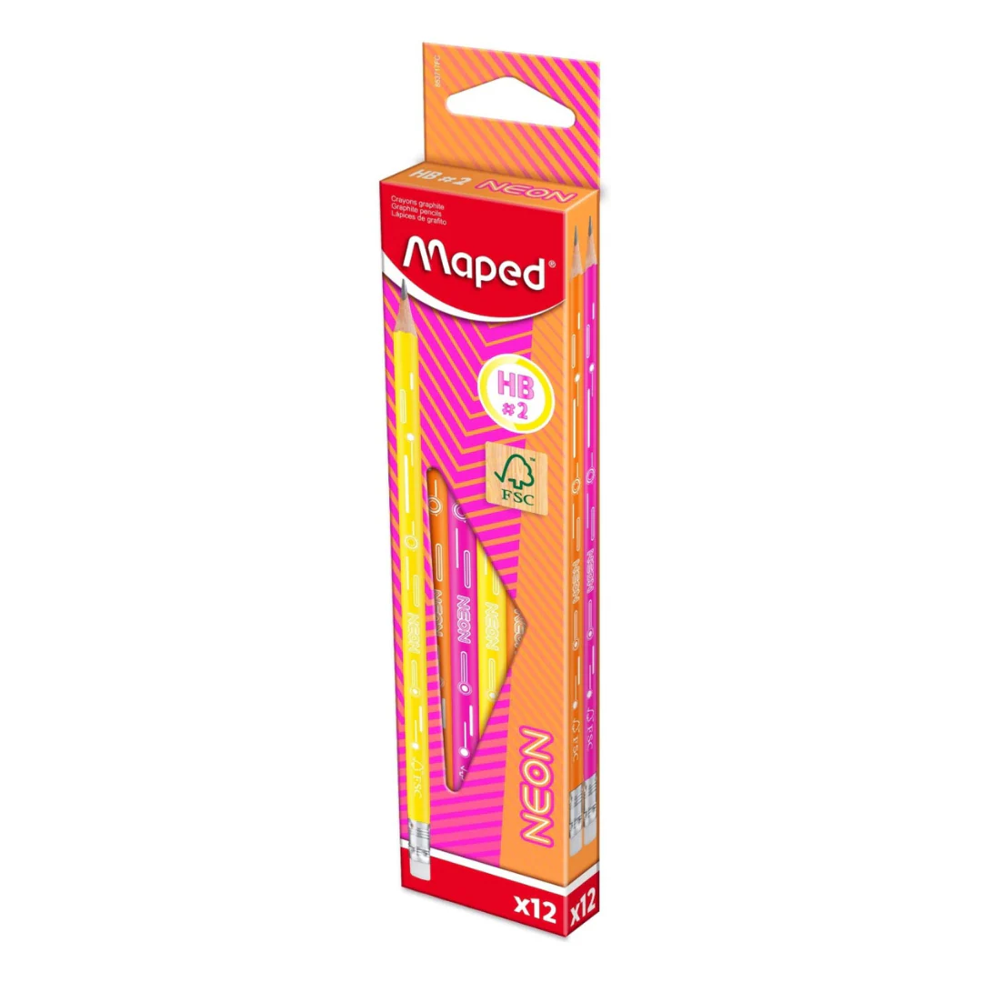 LAPICES GRAFITO HB  12/1 BL NEON