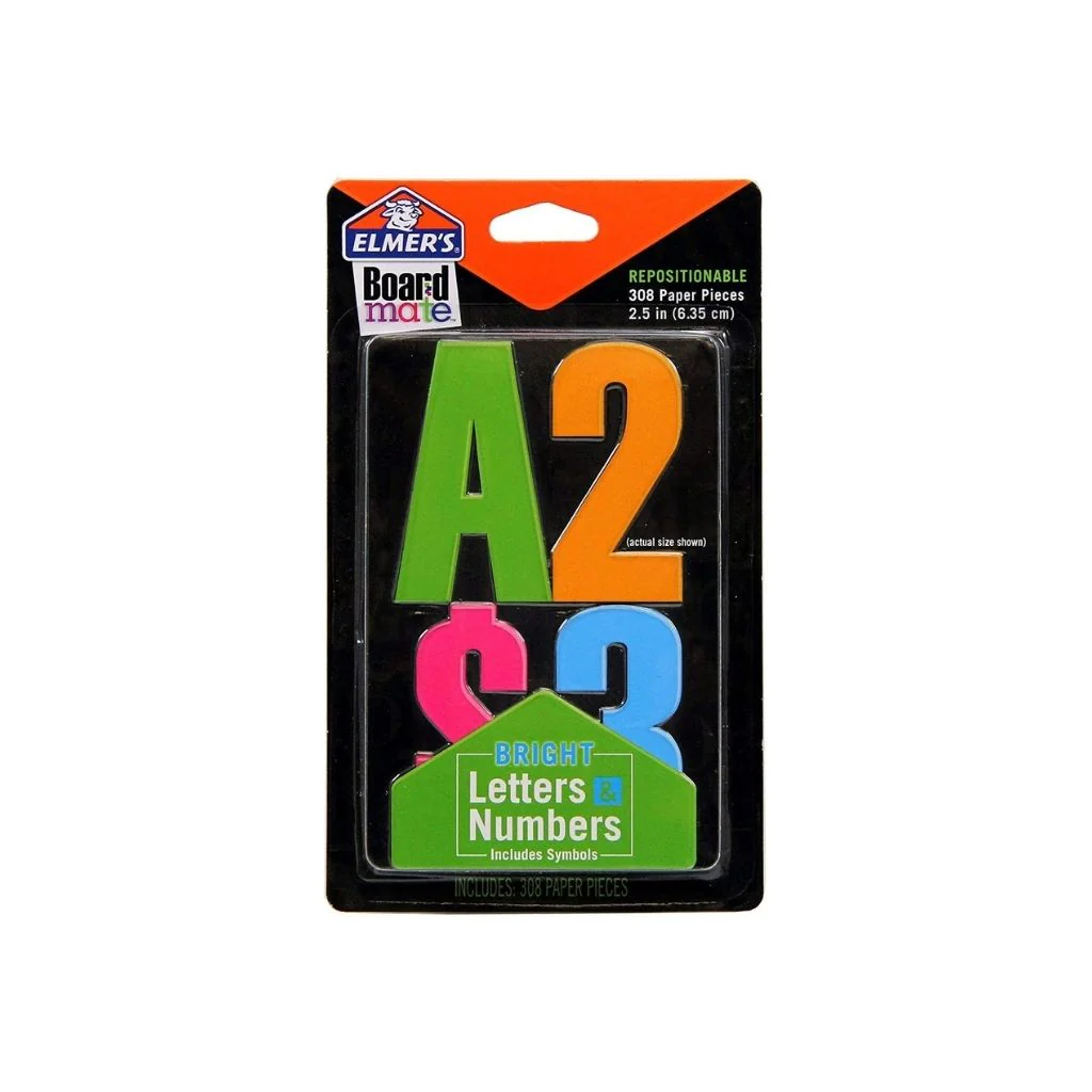 LETRAS Y NUMEROS 2.5" C/BORDE BRIGHT 308/1 BL
