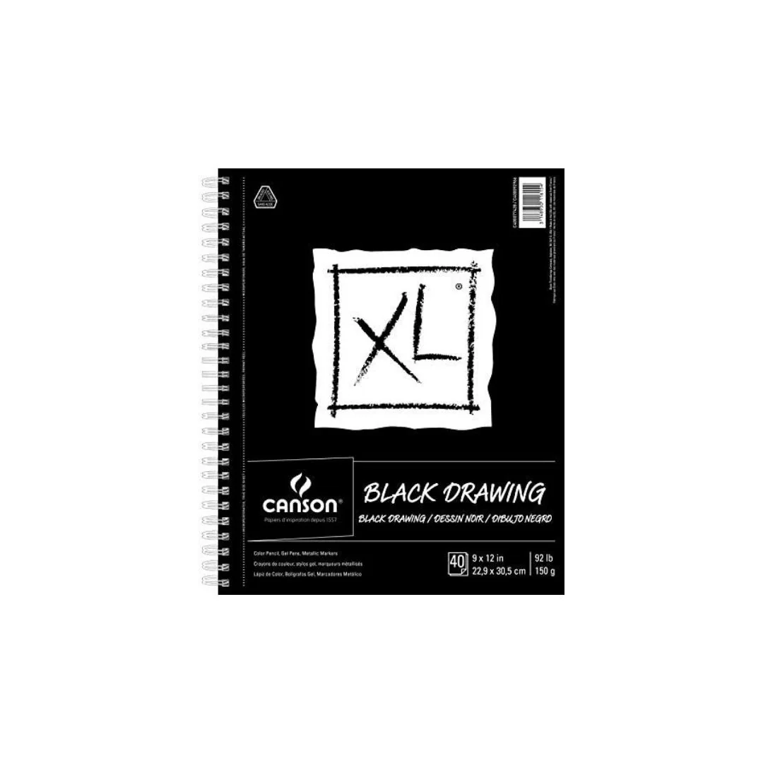 LIBRETAS DE DIBUJO XL HOJAS NEGRA 40H A4 150G ESPIRAL