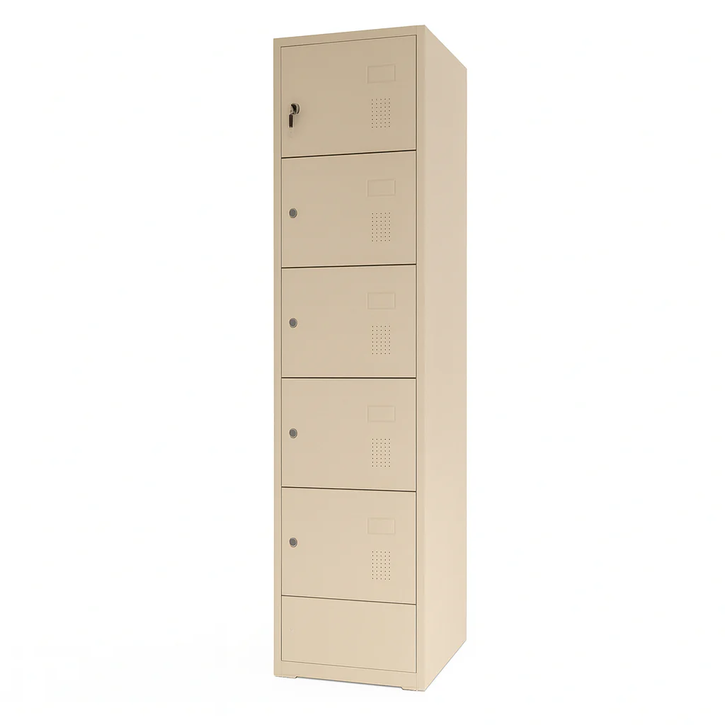 LOCKER FAMILIA SATURNO C/LLAVE C/6 P. (15x73x15) CREMA
