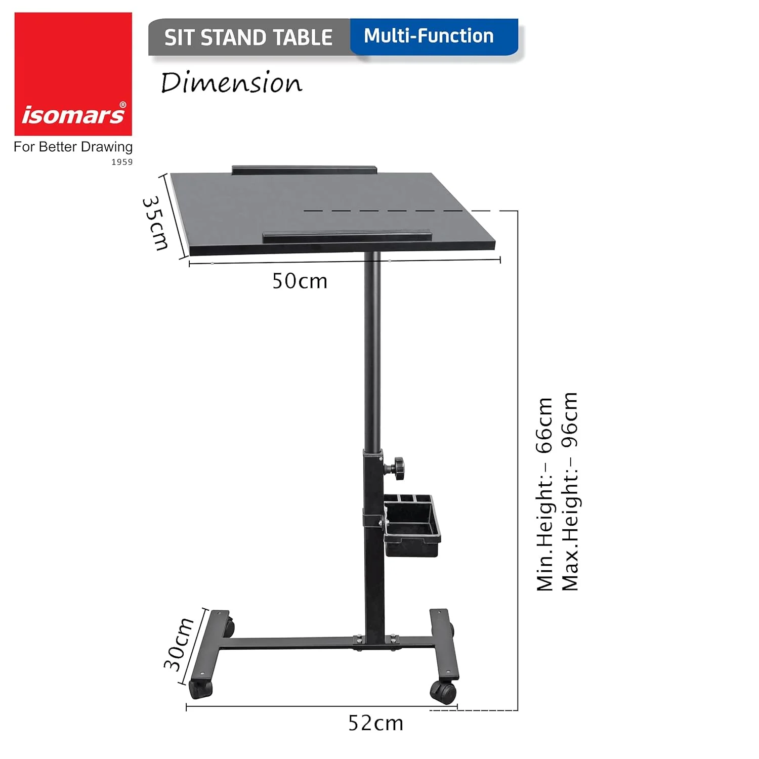 MESA P/LAPTOP AJUSTABLE (20"x14") TOPE DE MADERA BASE DE METAL - Image 3