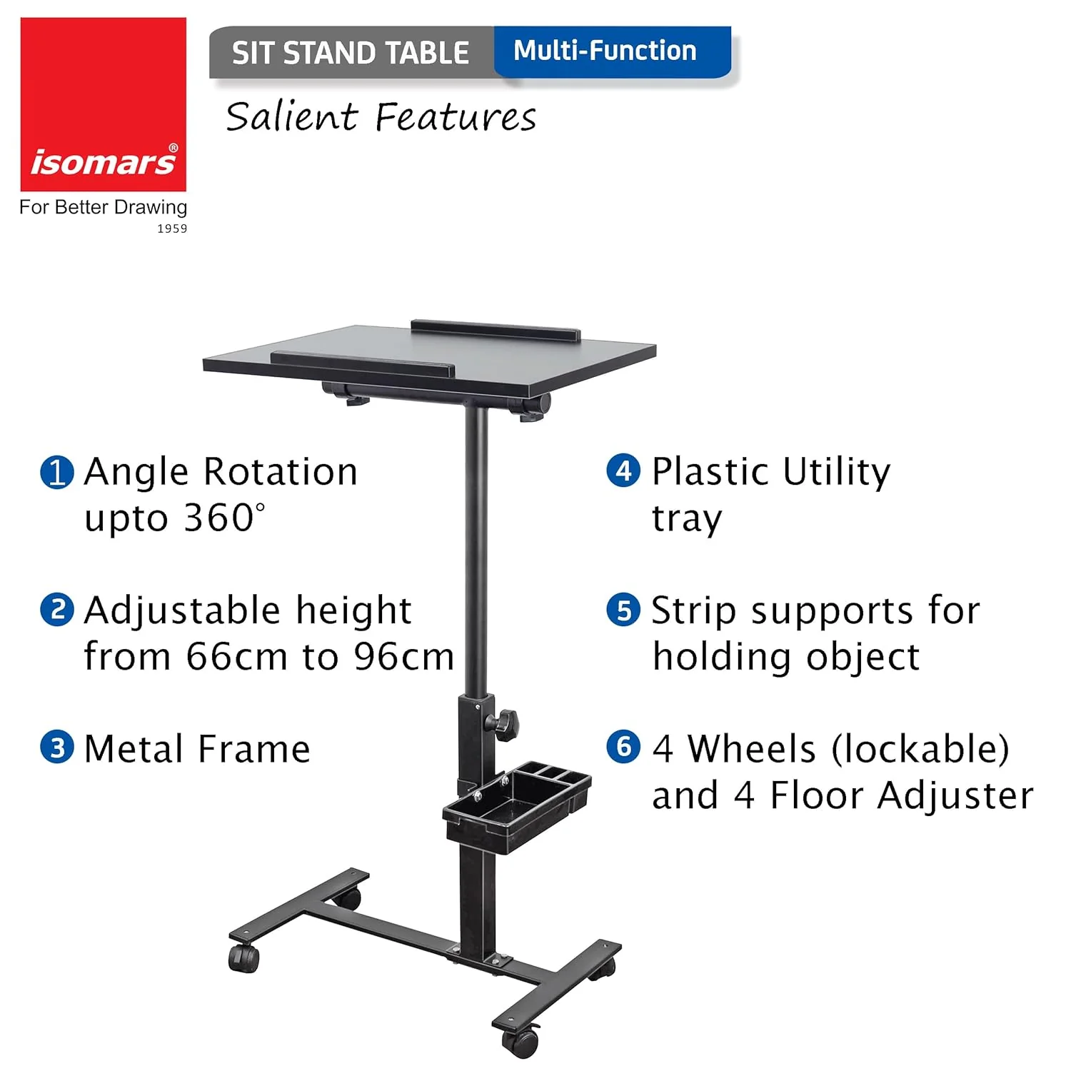 MESA P/LAPTOP AJUSTABLE (20"x14") TOPE DE MADERA BASE DE METAL - Image 5