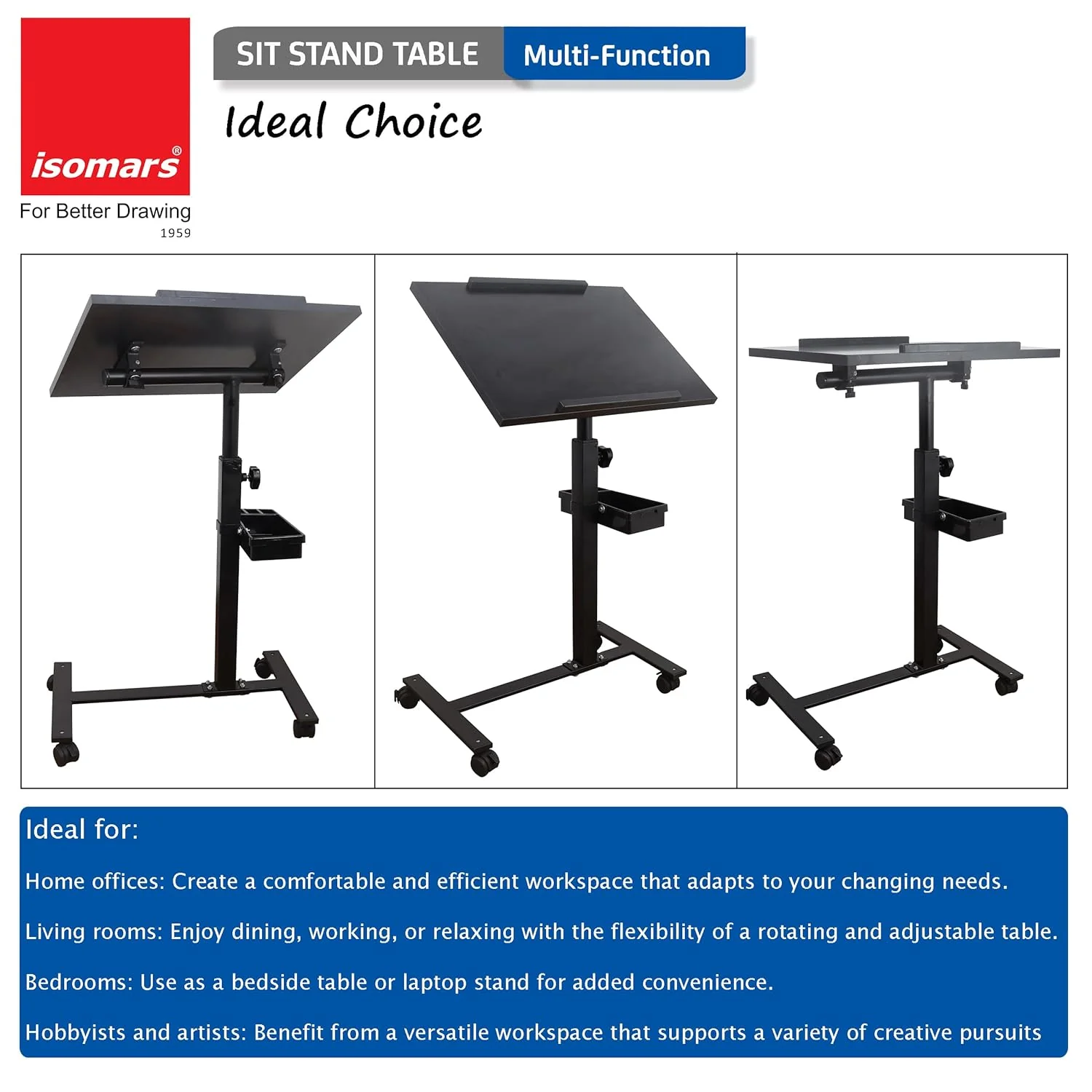 MESA P/LAPTOP AJUSTABLE (20"x14") TOPE DE MADERA BASE DE METAL - Image 7