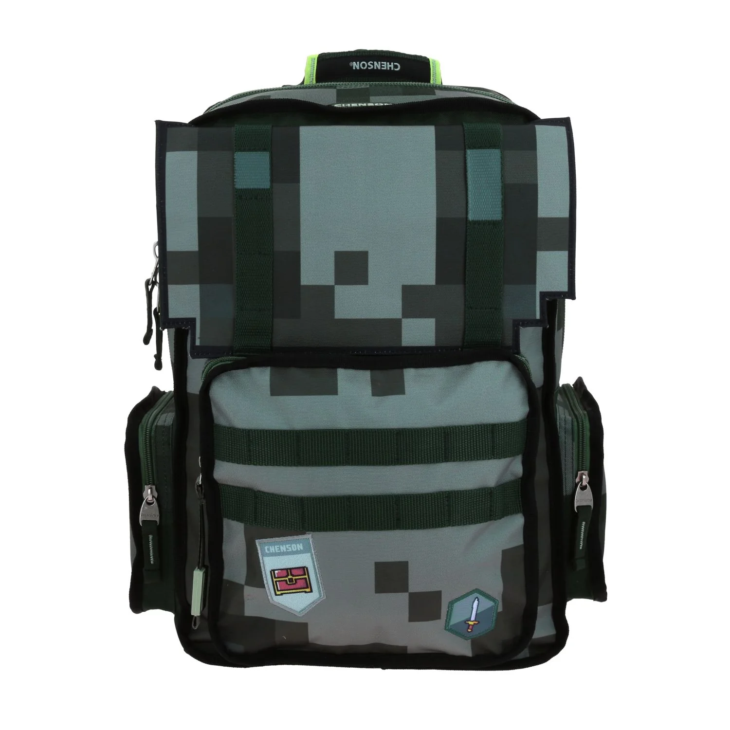 MOCHILA CHENSON ORIGINAL GRANDE PIXEL VERDE O. XXV