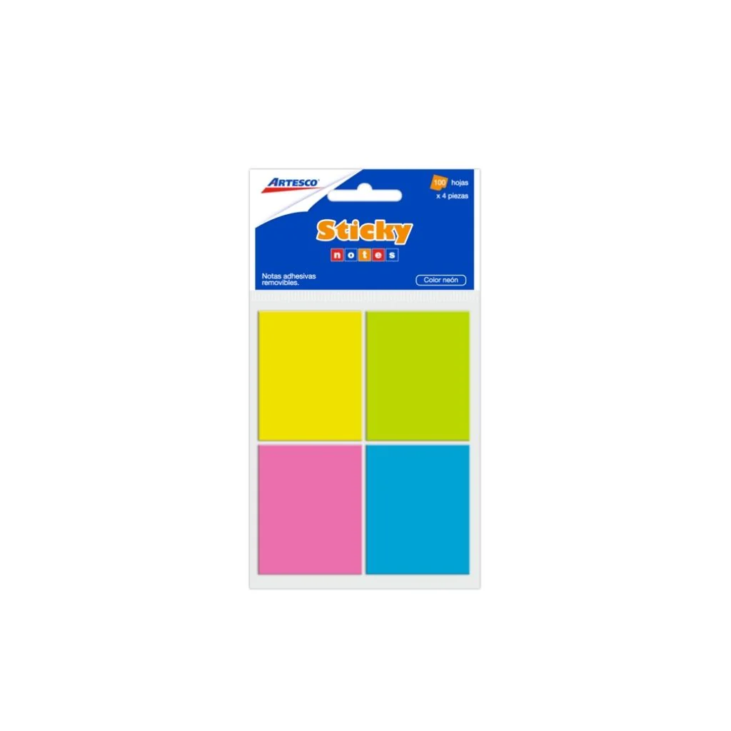 NOTAS ADHESIVAS (1.5 X 2) NEON 4/1 BLISTER #653