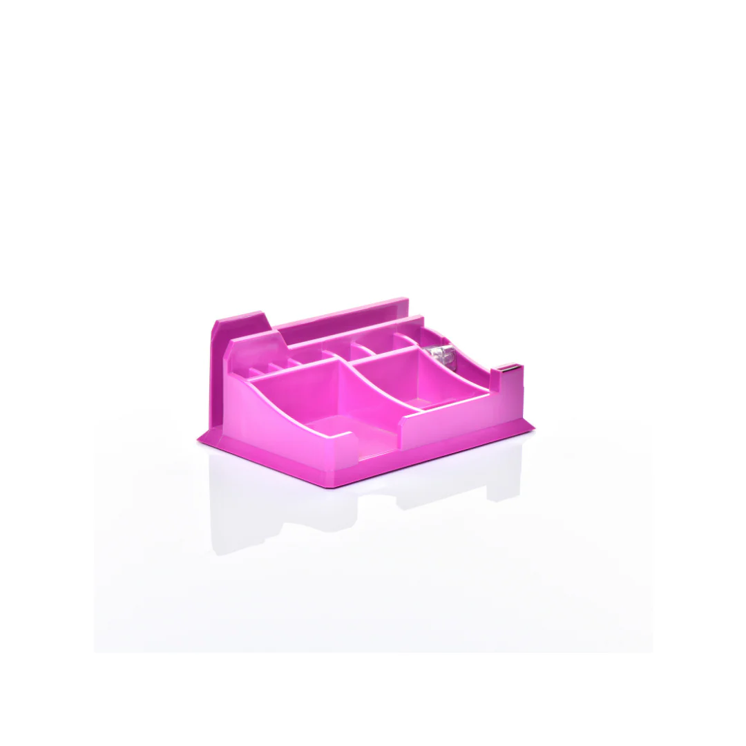 ORGANIZADOR PLASTICO P/ESCRITORIO NEON PURPURA