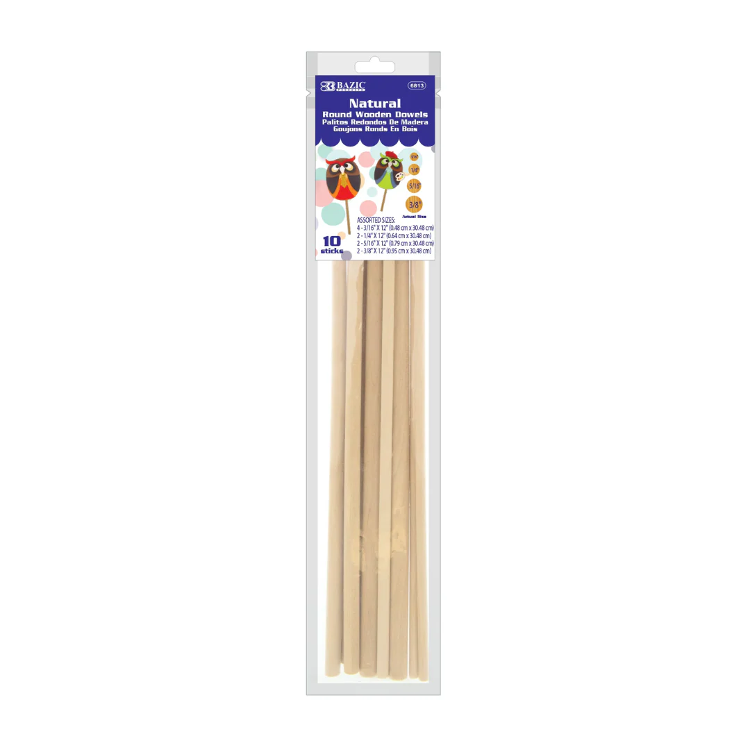 PALITOS DE MADERA NATURAL 10/1 SURTIDOS BLISTER