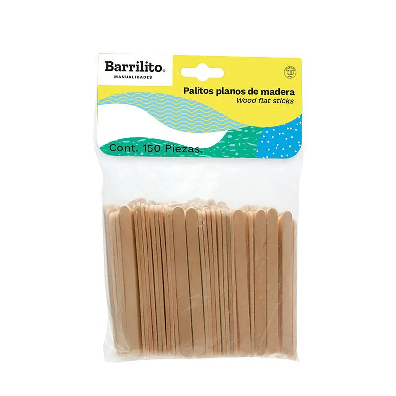 PALITOS DE MADERA NATURAL (7.5 X 0.7)cm 150/1 BLISTER