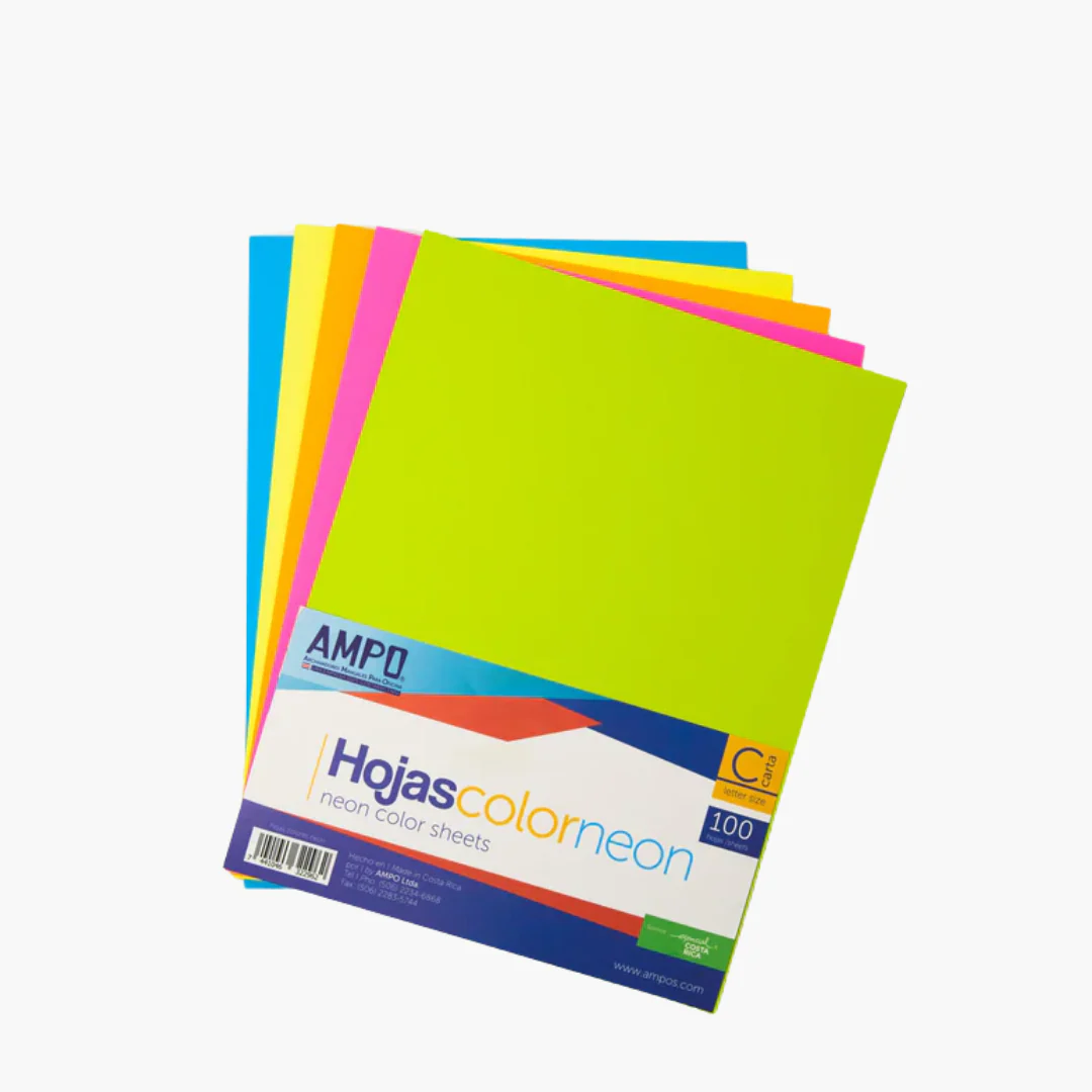 PAPEL BOND (8.5 X 11) 100/1 NEON AMARILLO