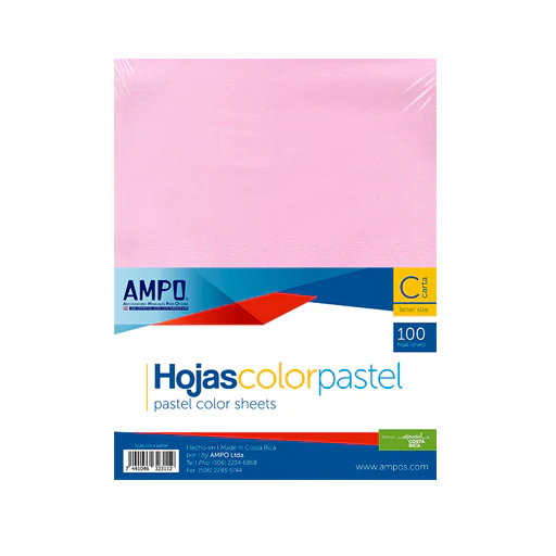 PAPEL BOND (8.5 X 11) 100/1 PASTEL ROSADO