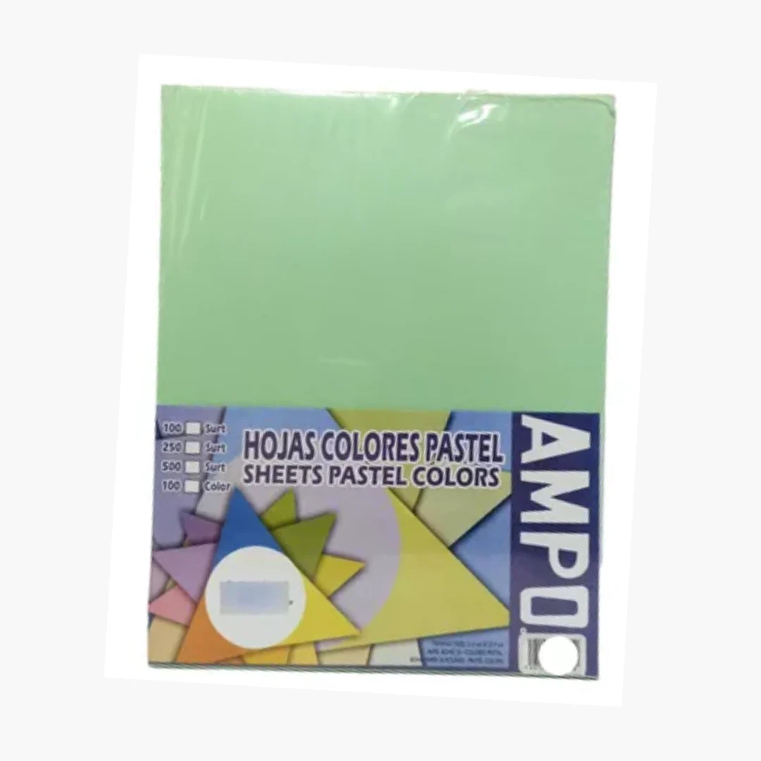 PAPEL BOND (8.5 X 11) 100/1 PASTEL VERDE