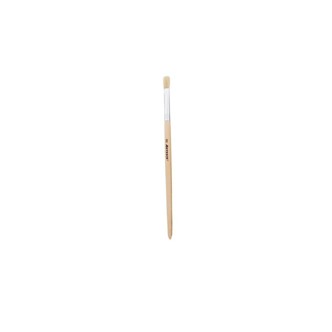 PINCELES CERDA PLANA # 8 M.MADERA PUNTEADA