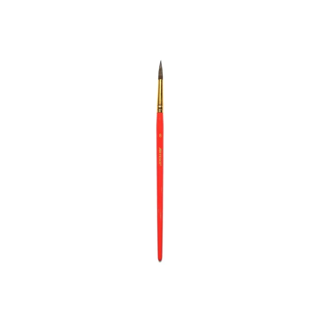 PINCELES PONY REDONDO #8 M.MADERA ROJO