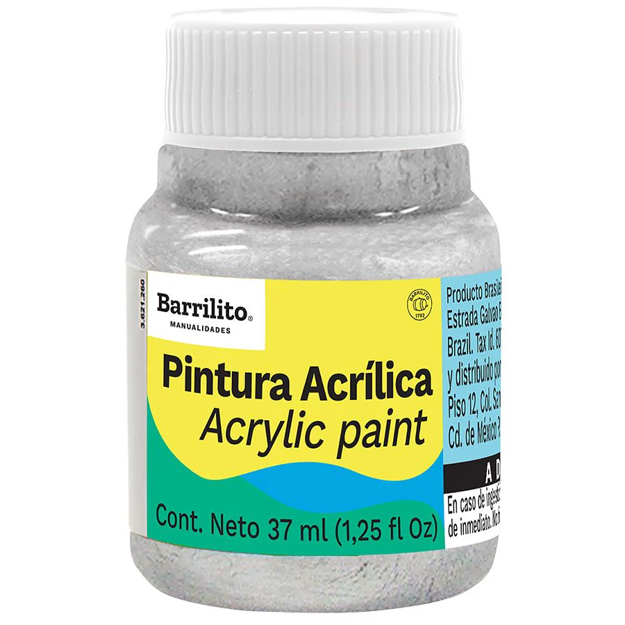 PINTURA ACRILICA METALICA 37 ML PLATA