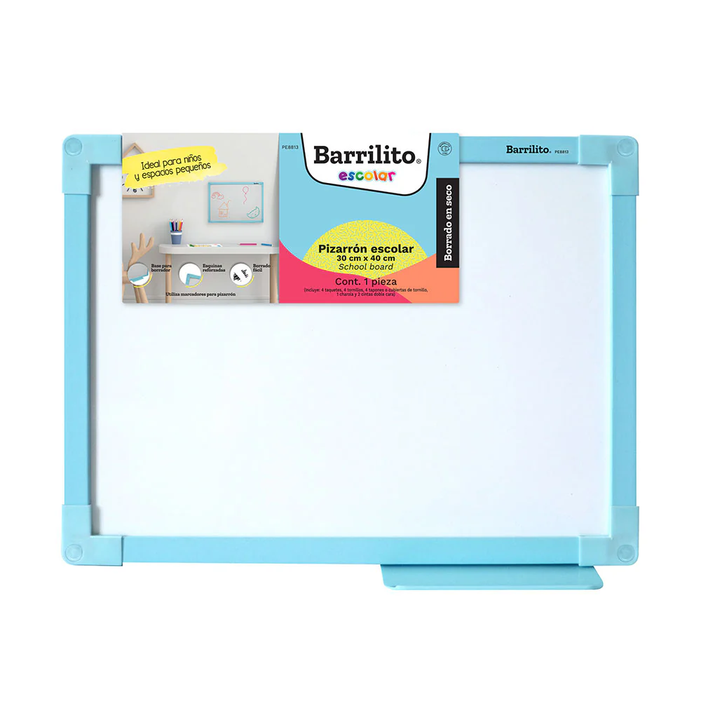 PIZARRAS BLANCAS (30 X 4O) BORDE AZUL